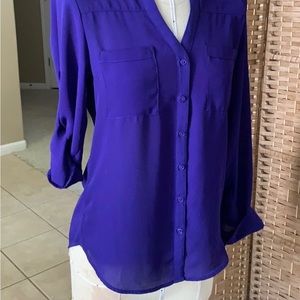 Express Portofino Slim Convertible Sleeve Button Down Dress Shirt